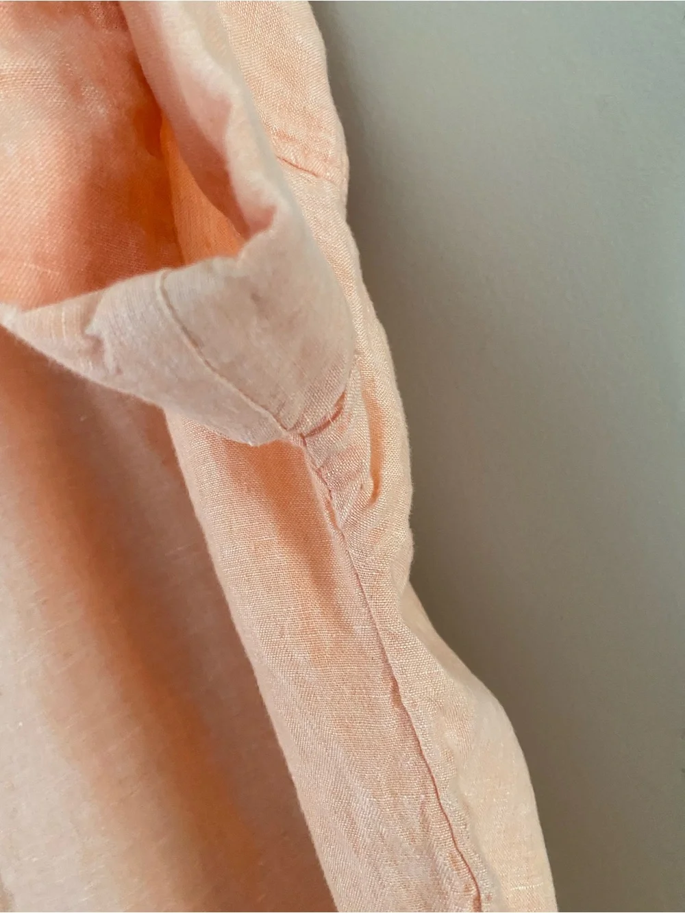 J.Crew Relaxed Fit Baird McNutt Irish Linen Blouse Top Peach Coral L Boho